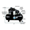 Atlas® 10HP 1Phase 120 Gallon Horizontal Air Compressor
