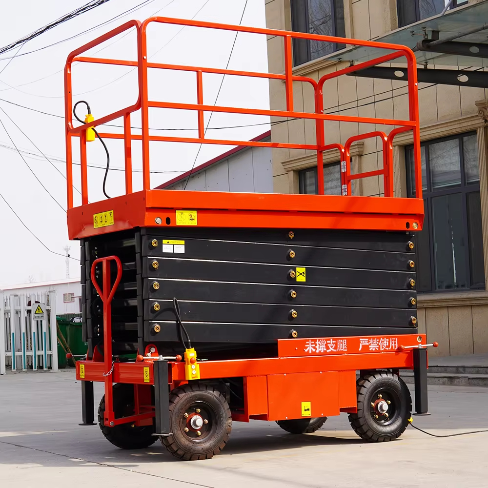 Electric assisted walking scissor lift